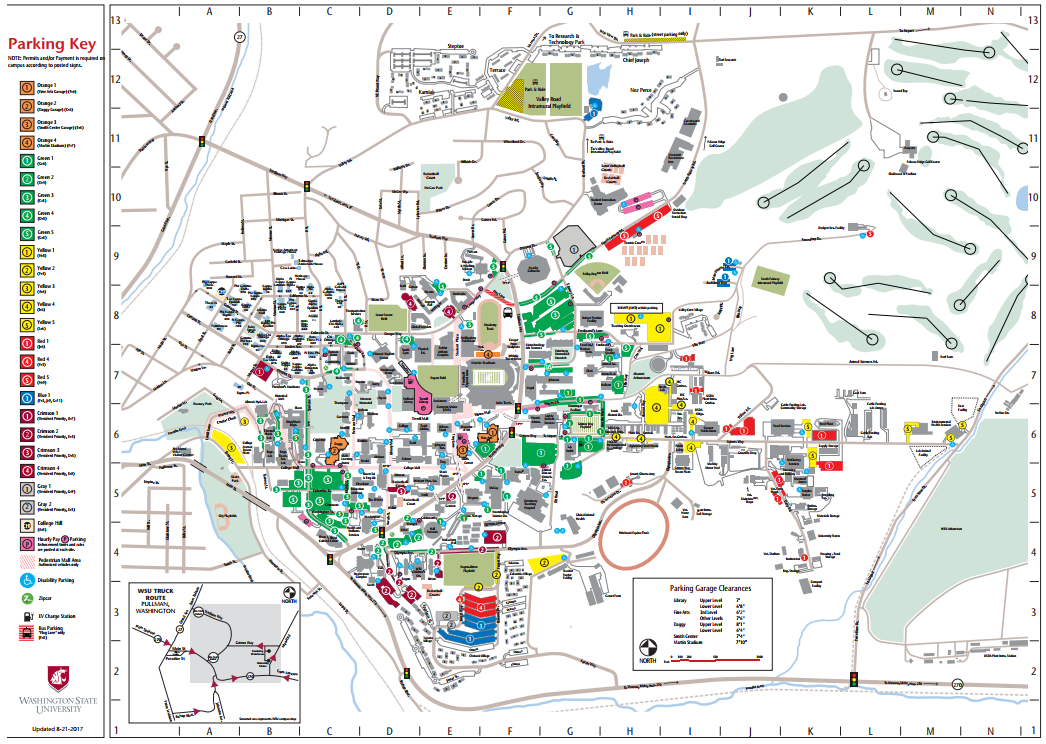 Campus Parking Map Transportation Services Washington State